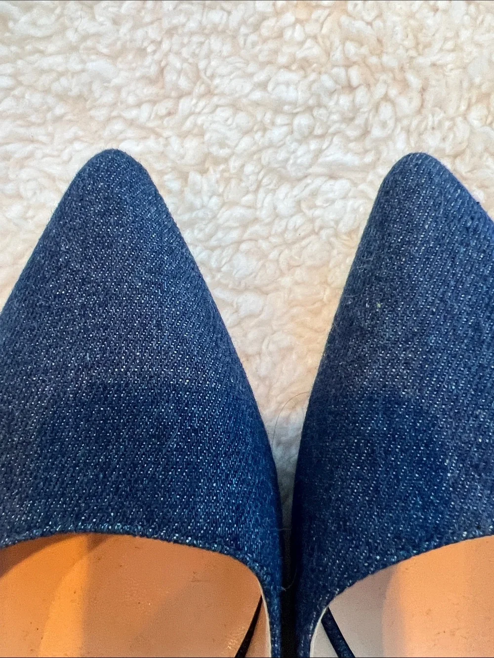 Divanne Denim Navy Pointed-Toe Slingback Pumps Size 9 NWOT